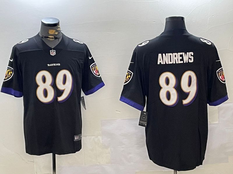 Men Baltimore Ravens #89 Andrews Black Second generation 2024 Nike Limited NFL Jersey style 1->women nfl jersey->Women Jersey